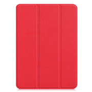 Custer Texture Horizontal Flip PU Leather Case for iPad Air 13 2024 / iPad Pro 12.9 inch (2018), with Three-folding Holder & Sleep / Wake-up Function(Red)