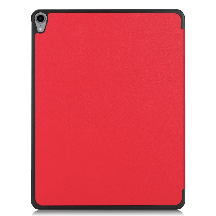 Custer Texture Horizontal Flip PU Leather Case for iPad Air 13 2024 / iPad Pro 12.9 inch (2018), with Three-folding Holder & Sleep / Wake-up Function(Red)