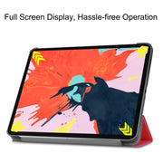 Custer Texture Horizontal Flip PU Leather Case for iPad Air 13 2024 / iPad Pro 12.9 inch (2018), with Three-folding Holder & Sleep / Wake-up Function(Red)