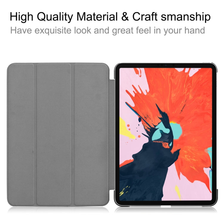 Custer Texture Horizontal Flip PU Leather Case for iPad Air 13 2024 / iPad Pro 12.9 inch (2018), with Three-folding Holder & Sleep / Wake-up Function(Red)