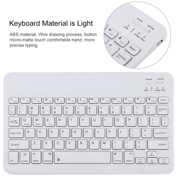 TG11B Detachable Bluetooth White Keyboard + Microfiber Leather Tablet Case for iPad Pro 11 inch (2020), with Pen Slot & Holder (Black)