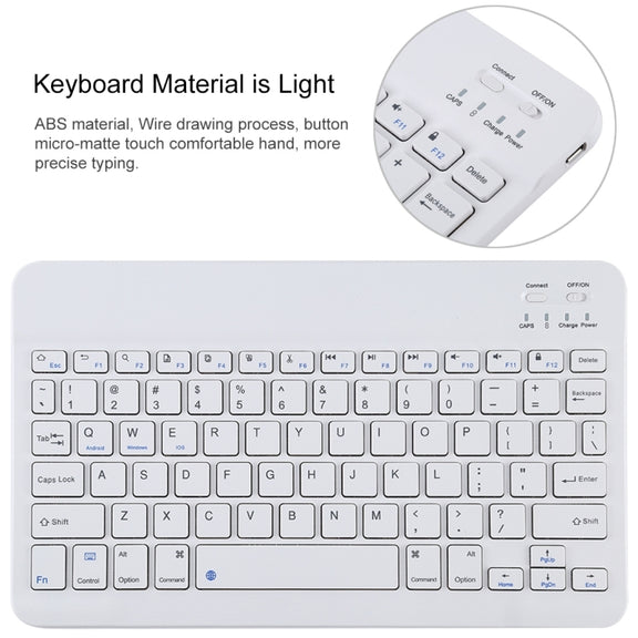 TG11B Detachable Bluetooth White Keyboard + Microfiber Leather Tablet Case for iPad Pro 11 inch (2020), with Pen Slot & Holder (Red)