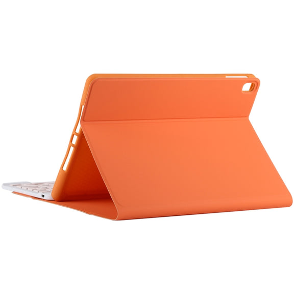 TG11B Detachable Bluetooth Pink Keyboard + Microfiber Leather Tablet Case for iPad Pro 11 inch (2020), with Pen Slot & Holder (Orange)