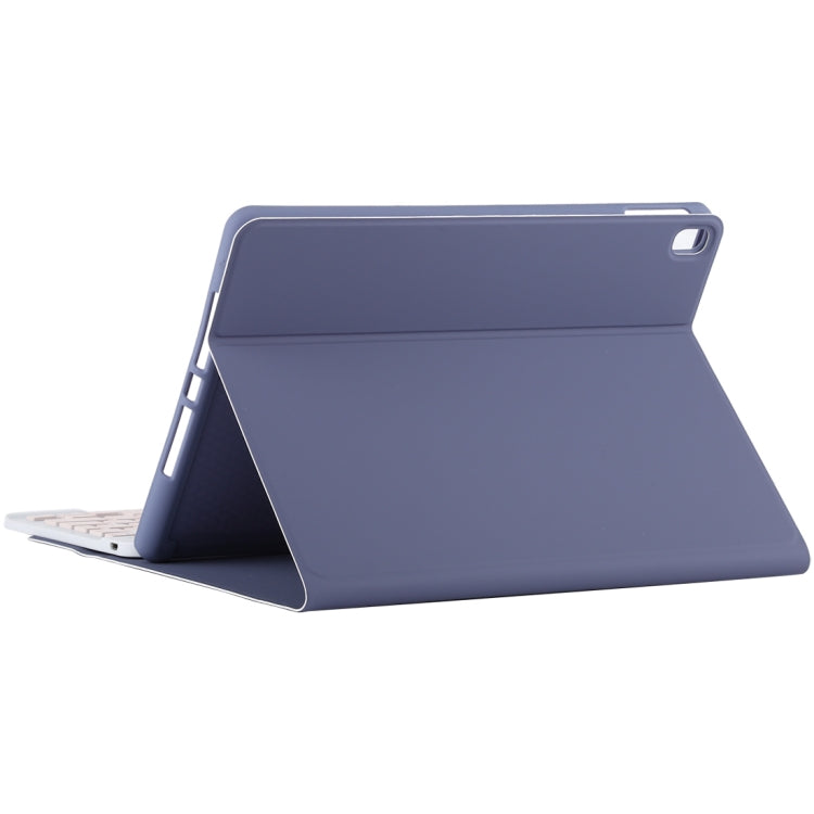 TG11B Detachable Bluetooth Pink Keyboard + Microfiber Leather Tablet Case for iPad Pro 11 inch (2020), with Pen Slot & Holder (Purple)