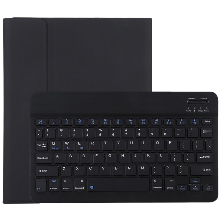 TG11B Detachable Bluetooth Black Keyboard + Microfiber Leather Tablet Case for iPad Pro 11 inch (2020), with Pen Slot & Holder (Black)