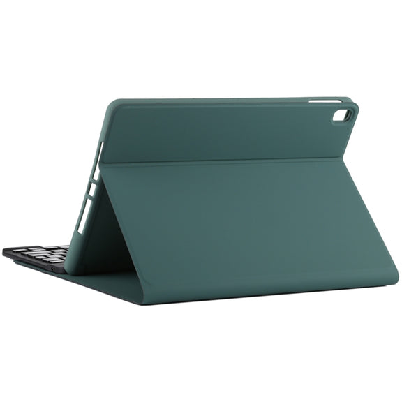 TG11B Detachable Bluetooth Black Keyboard + Microfiber Leather Tablet Case for iPad Pro 11 inch (2020), with Pen Slot & Holder (Dark Green)