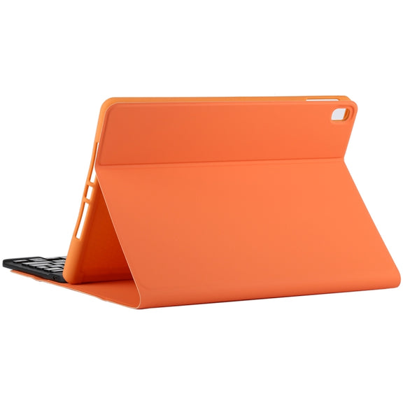 TG11B Detachable Bluetooth Black Keyboard + Microfiber Leather Tablet Case for iPad Pro 11 inch (2020), with Pen Slot & Holder (Orange)