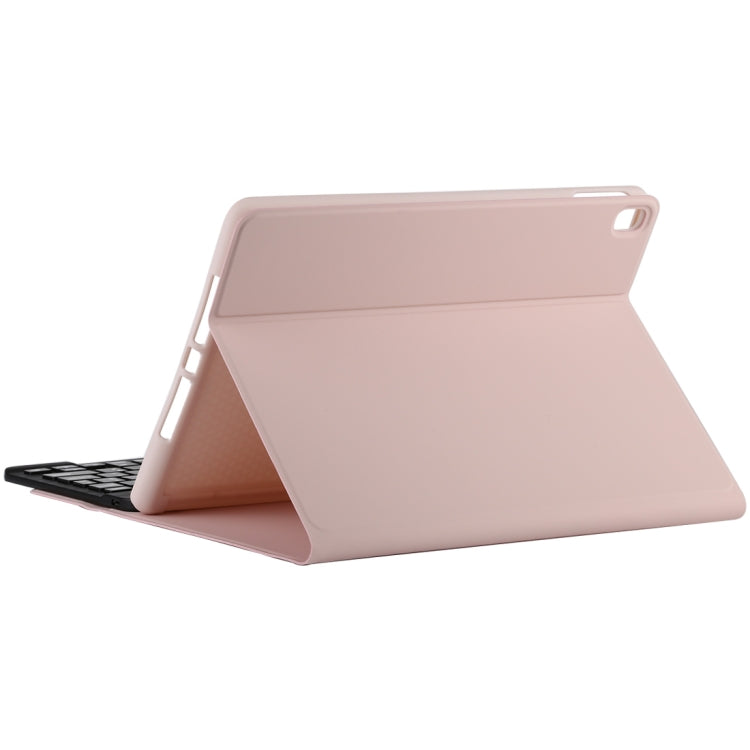 TG11B Detachable Bluetooth Black Keyboard + Microfiber Leather Tablet Case for iPad Pro 11 inch (2020), with Pen Slot & Holder (Pink)
