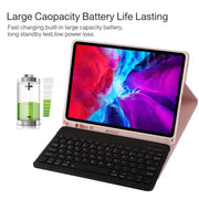 TG11B Detachable Bluetooth Black Keyboard + Microfiber Leather Tablet Case for iPad Pro 11 inch (2020), with Pen Slot & Holder (Pink)