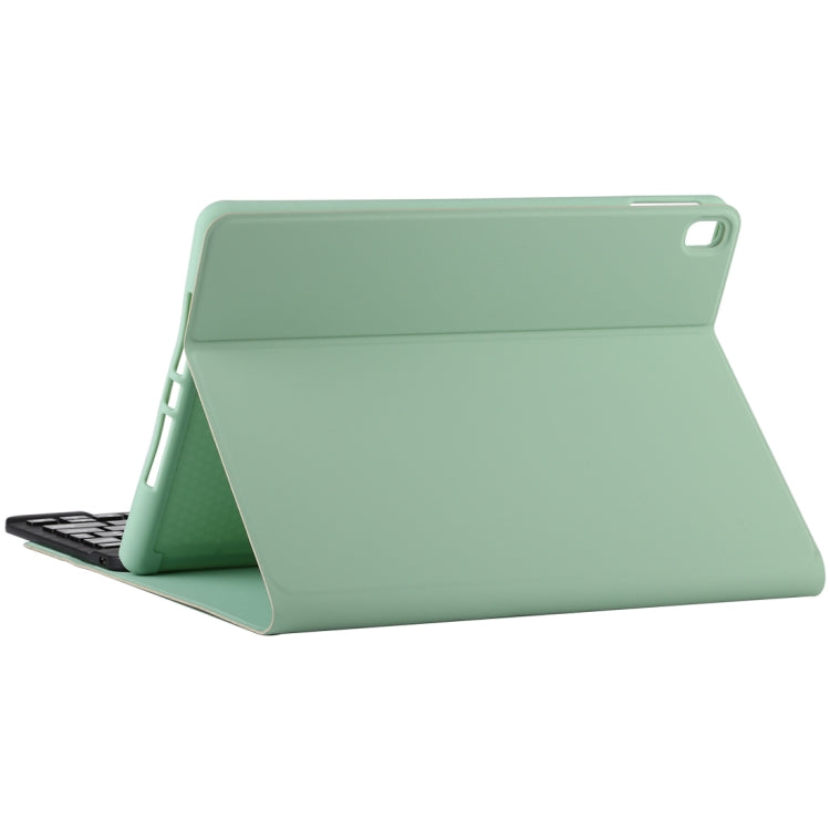 TG11B Detachable Bluetooth Black Keyboard + Microfiber Leather Tablet Case for iPad Pro 11 inch (2020), with Pen Slot & Holder (Green)