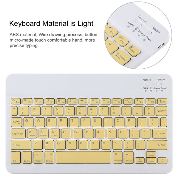 TG11B Detachable Bluetooth Yellow Keyboard + Microfiber Leather Tablet Case for iPad Pro 11 inch (2020), with Pen Slot & Holder (Black)