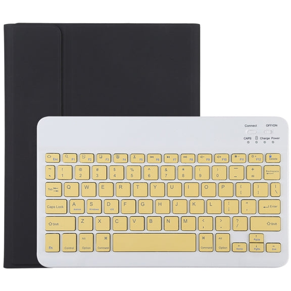 TG11B Detachable Bluetooth Yellow Keyboard + Microfiber Leather Tablet Case for iPad Pro 11 inch (2020), with Pen Slot & Holder (Black)