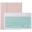 TG11B Detachable Bluetooth Green Keyboard + Microfiber Leather Tablet Case for iPad Pro 11 inch (2020), with Pen Slot & Holder (Pink) - For iPad Pro by PMC TechLife | Online Shopping South Africa | PMC TechLife
