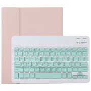 TG11B Detachable Bluetooth Green Keyboard + Microfiber Leather Tablet Case for iPad Pro 11 inch (2020), with Pen Slot & Holder (Pink)