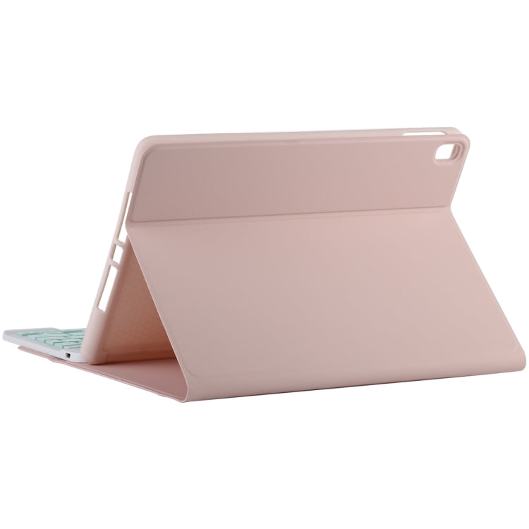 TG11B Detachable Bluetooth Green Keyboard + Microfiber Leather Tablet Case for iPad Pro 11 inch (2020), with Pen Slot & Holder (Pink)