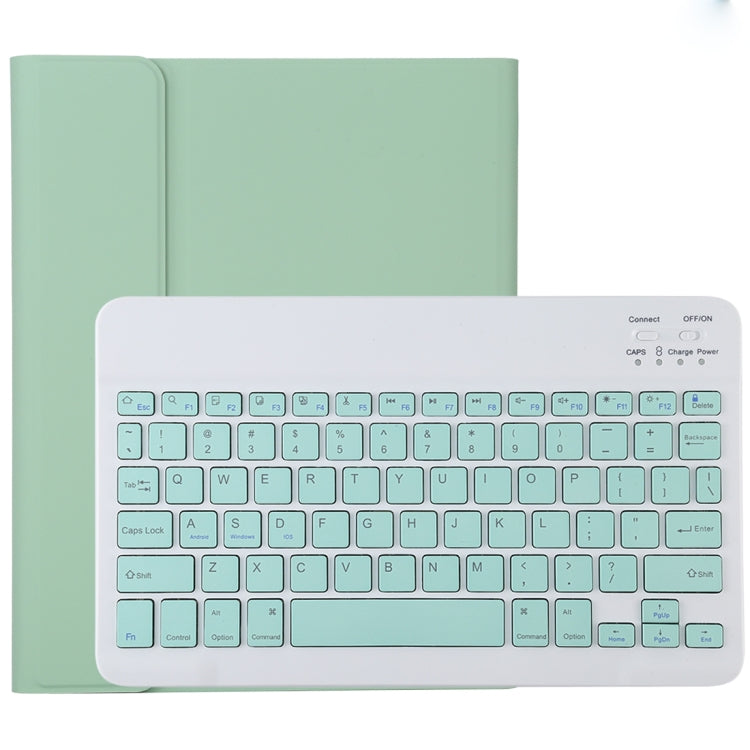 TG11B Detachable Bluetooth Green Keyboard + Microfiber Leather Tablet Case for iPad Pro 11 inch (2020), with Pen Slot & Holder (Green)