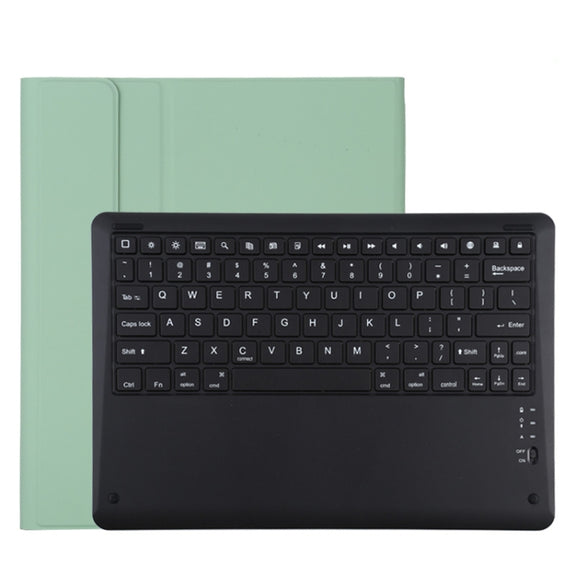 T129 Detachable Bluetooth Black Keyboard Microfiber Leather Tablet Case for iPad Pro 12.9 inch (2020), with Holder (Green)