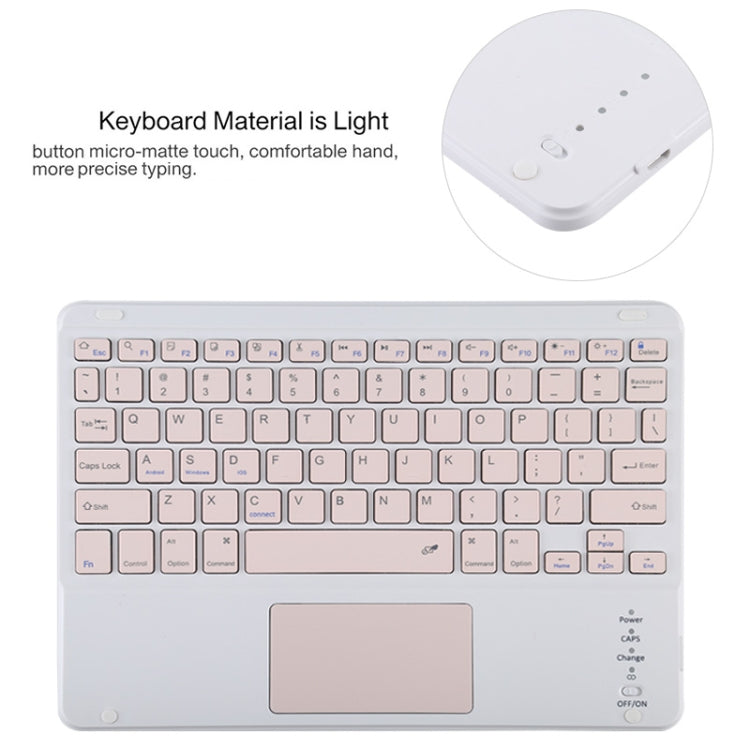 TG11BC Detachable Bluetooth Pink Keyboard Microfiber Leather Tablet Case for iPad Pro 11 inch (2020), with Touchpad & Pen Slot & Holder (Black)
