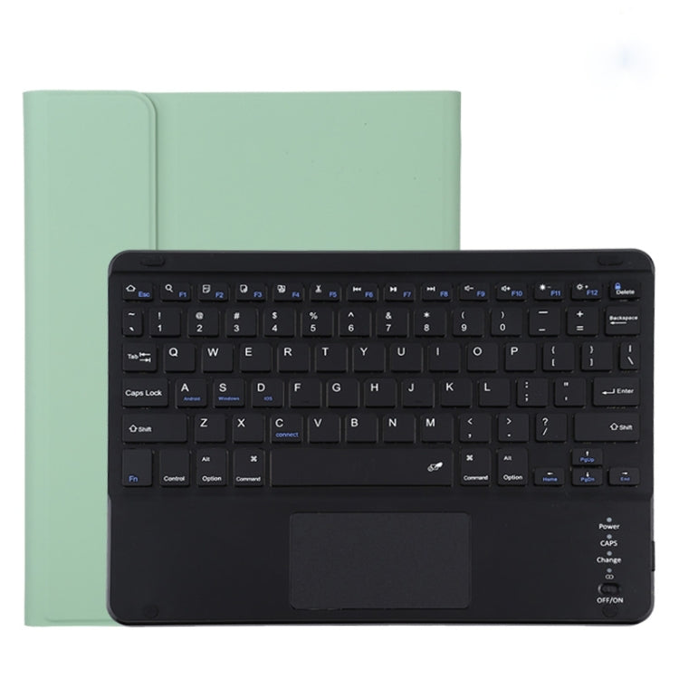 TG11BC Detachable Bluetooth Black Keyboard Microfiber Leather Tablet Case for iPad Pro 11 inch (2020), with Touchpad & Pen Slot & Holder (Green)