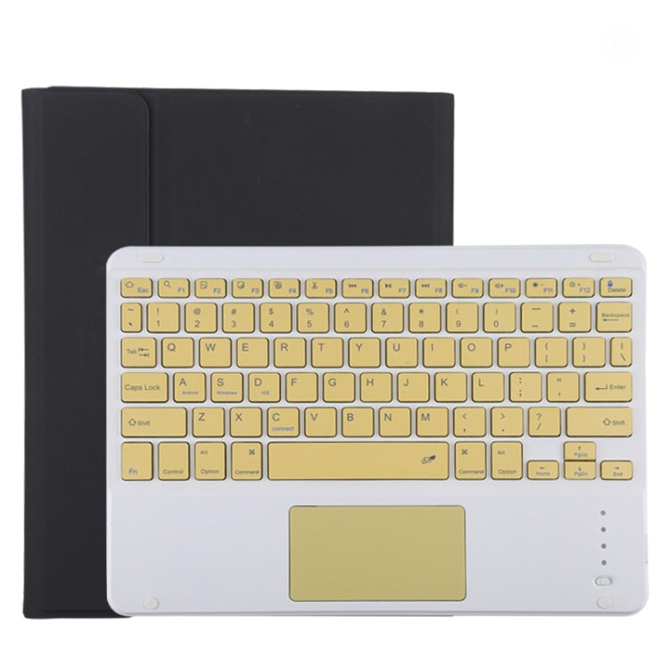 TG11BC Detachable Bluetooth Yellow Keyboard Microfiber Leather Tablet Case for iPad Pro 11 inch (2020), with Touchpad & Pen Slot & Holder (Black)