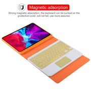 TG11BC Detachable Bluetooth Yellow Keyboard Microfiber Leather Tablet Case for iPad Pro 11 inch (2020), with Touchpad & Pen Slot & Holder (Orange)