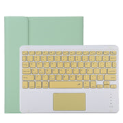 TG11BC Detachable Bluetooth Yellow Keyboard Microfiber Leather Tablet Case for iPad Pro 11 inch (2020), with Touchpad & Pen Slot & Holder (Green)