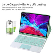 TG11BC Detachable Bluetooth Green Keyboard Microfiber Leather Tablet Case for iPad Pro 11 inch (2020), with Touchpad & Pen Slot & Holder (Green)