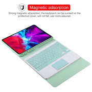TG11BC Detachable Bluetooth Green Keyboard Microfiber Leather Tablet Case for iPad Pro 11 inch (2020), with Touchpad & Pen Slot & Holder (Green)