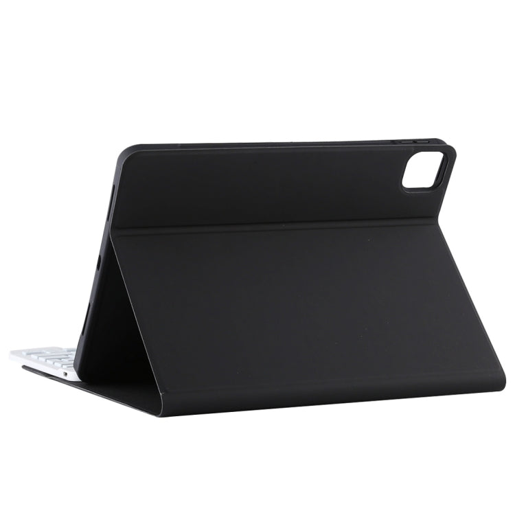 TG11BCS Detachable Bluetooth White Keyboard Microfiber Leather Tablet Case for iPad Pro 11 inch (2020), with Backlight & Touchpad & Pen Slot & Holder (Black)