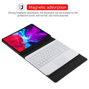 TG11BCS Detachable Bluetooth White Keyboard Microfiber Leather Tablet Case for iPad Pro 11 inch (2020), with Backlight & Touchpad & Pen Slot & Holder (Black)