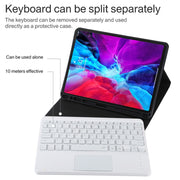 TG11BCS Detachable Bluetooth White Keyboard Microfiber Leather Tablet Case for iPad Pro 11 inch (2020), with Backlight & Touchpad & Pen Slot & Holder (Black)