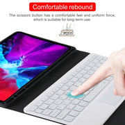 TG11BCS Detachable Bluetooth White Keyboard Microfiber Leather Tablet Case for iPad Pro 11 inch (2020), with Backlight & Touchpad & Pen Slot & Holder (Black)
