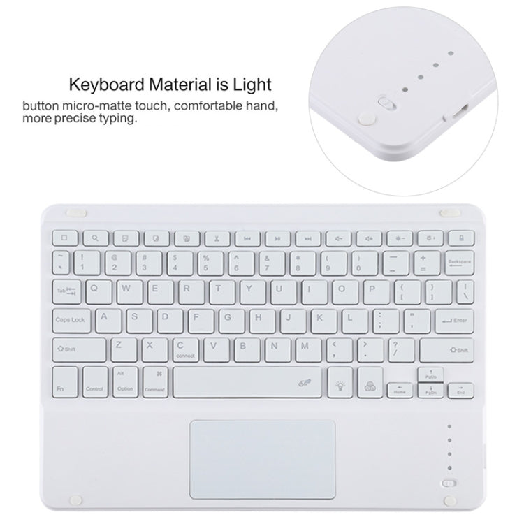 TG11BCS Detachable Bluetooth White Keyboard Microfiber Leather Tablet Case for iPad Pro 11 inch (2020), with Backlight & Touchpad & Pen Slot & Holder (Orange)
