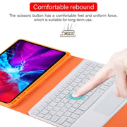 TG11BCS Detachable Bluetooth White Keyboard Microfiber Leather Tablet Case for iPad Pro 11 inch (2020), with Backlight & Touchpad & Pen Slot & Holder (Orange)