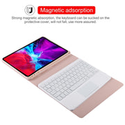 TG11BCS Detachable Bluetooth White Keyboard Microfiber Leather Tablet Case for iPad Pro 11 inch (2020), with Backlight & Touchpad & Pen Slot & Holder (Pink)