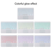 TG11BCS Detachable Bluetooth White Keyboard Microfiber Leather Tablet Case for iPad Pro 11 inch (2020), with Backlight & Touchpad & Pen Slot & Holder (Green)