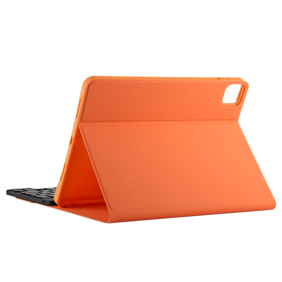 TG11BCS Detachable Bluetooth Black Keyboard Microfiber Leather Tablet Case for iPad Pro 11 inch (2020), with Backlight & Touchpad & Pen Slot & Holder (Orange)