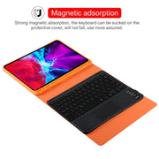 TG11BCS Detachable Bluetooth Black Keyboard Microfiber Leather Tablet Case for iPad Pro 11 inch (2020), with Backlight & Touchpad & Pen Slot & Holder (Orange)