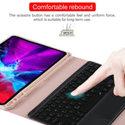 TG11BCS Detachable Bluetooth Black Keyboard Microfiber Leather Tablet Case for iPad Pro 11 inch (2020), with Backlight & Touchpad & Pen Slot & Holder (Pink)