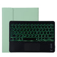 TG11BCS Detachable Bluetooth Black Keyboard Microfiber Leather Tablet Case for iPad Pro 11 inch (2020), with Backlight & Touchpad & Pen Slot & Holder (Green) - For iPad Pro by PMC TechLife | Online Shopping South Africa | PMC TechLife