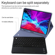 TG11BCS Detachable Bluetooth Black Keyboard Microfiber Leather Tablet Case for iPad Pro 11 inch (2020), with Backlight & Touchpad & Pen Slot & Holder (Purple)