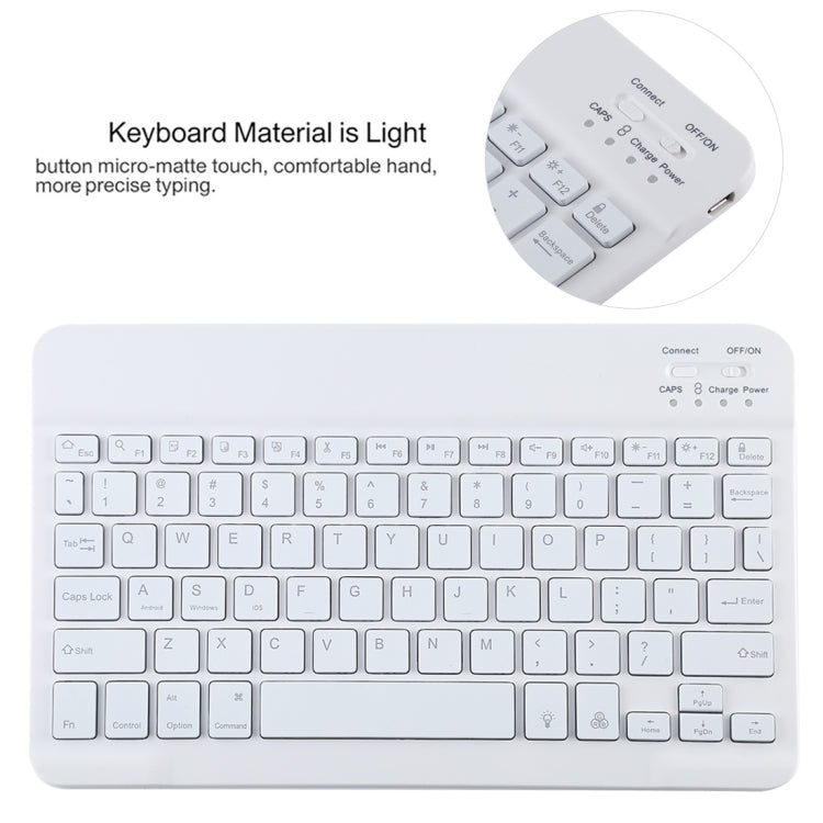 TG11BS Detachable Bluetooth White Keyboard Microfiber Leather Tablet Case for iPad Pro 11 inch (2020), with Backlight & Pen Slot & Holder (Black)