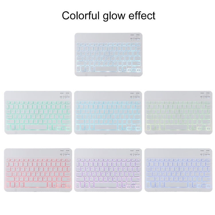 TG11BS Detachable Bluetooth White Keyboard Microfiber Leather Tablet Case for iPad Pro 11 inch (2020), with Backlight & Pen Slot & Holder (Orange)
