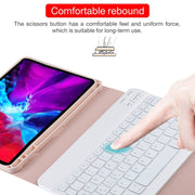 TG11BS Detachable Bluetooth White Keyboard Microfiber Leather Tablet Case for iPad Pro 11 inch (2020), with Backlight & Pen Slot & Holder (Pink)
