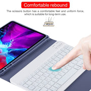 TG11BS Detachable Bluetooth White Keyboard Microfiber Leather Tablet Case for iPad Pro 11 inch (2020), with Backlight & Pen Slot & Holder (Purple)