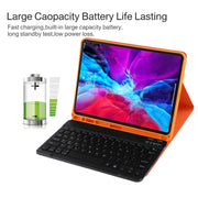 TG11BS Detachable Bluetooth Black Keyboard + Microfiber Leather Tablet Case for iPad Pro 11 inch (2020), with Backlight & Pen Slot & Holder(Orange)