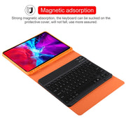TG11BS Detachable Bluetooth Black Keyboard + Microfiber Leather Tablet Case for iPad Pro 11 inch (2020), with Backlight & Pen Slot & Holder(Orange)