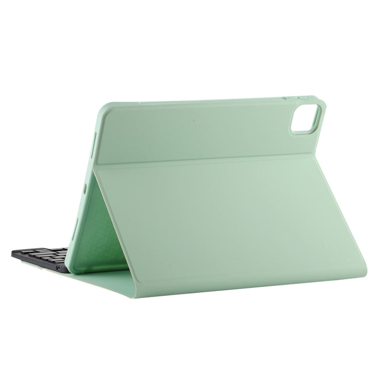 TG11BS Detachable Bluetooth Black Keyboard + Microfiber Leather Tablet Case for iPad Pro 11 inch (2020), with Backlight & Pen Slot & Holder(Green)