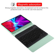 TG11BS Detachable Bluetooth Black Keyboard + Microfiber Leather Tablet Case for iPad Pro 11 inch (2020), with Backlight & Pen Slot & Holder(Green)