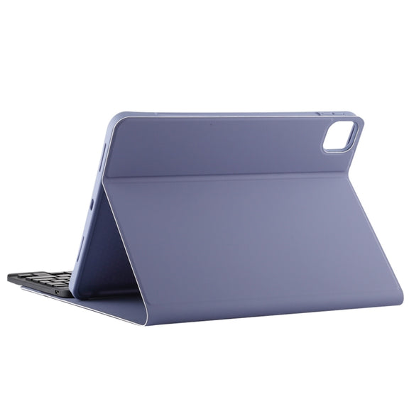 TG11BS Detachable Bluetooth Black Keyboard + Microfiber Leather Tablet Case for iPad Pro 11 inch (2020), with Backlight & Pen Slot & Holder(Purple)